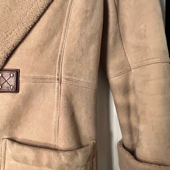 Rare Vintage Ralph Lauren Black Label Women’s Lambswool Lamb Fur Tan Coat Size 4 - Picture 11 of 16
